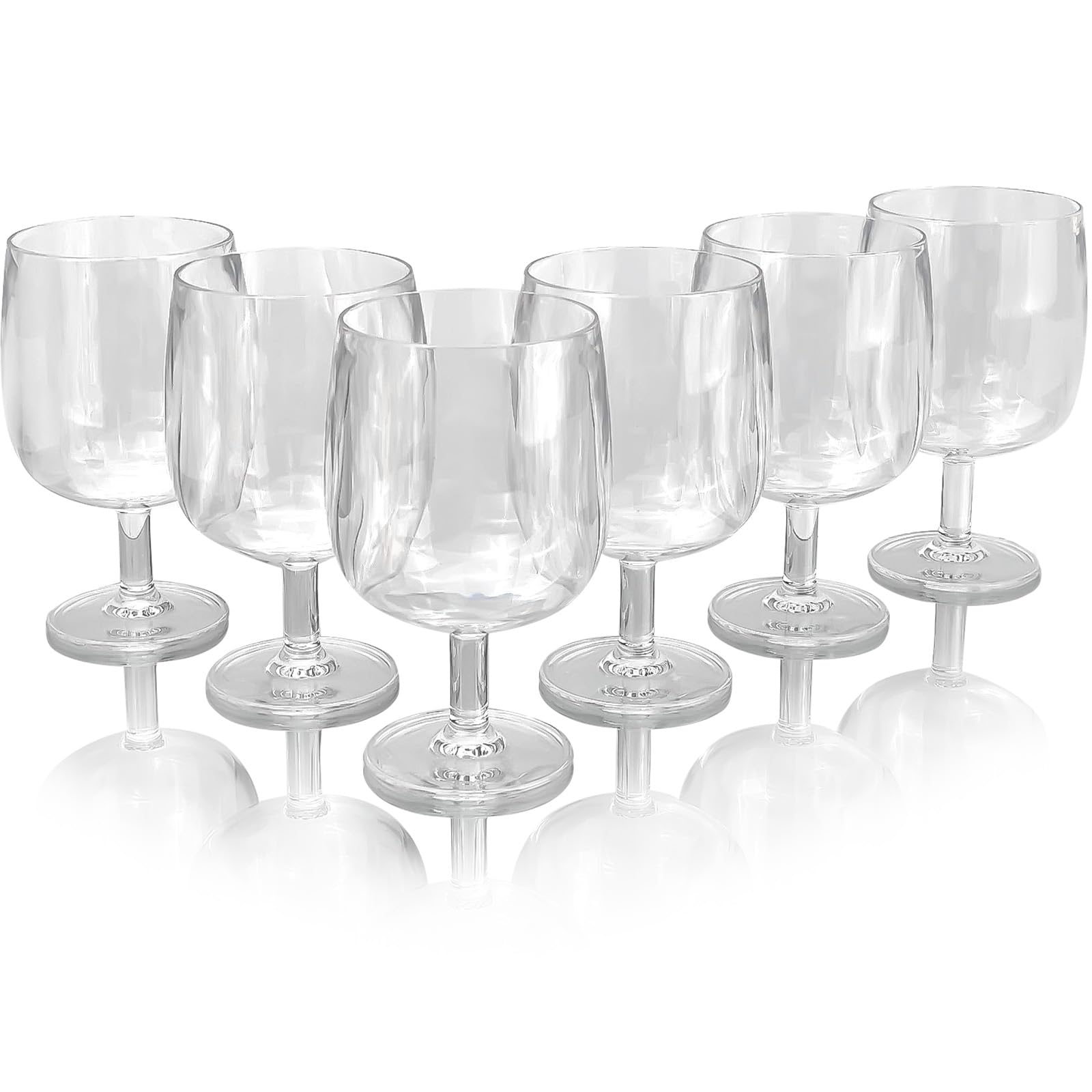 Yanglonghui 15 Ounce Plastic Wine Glasses Set of 6,Unbreakable Acrylic Wine Glasses,Reusable Colored Plastic Goblets Stackable,Dishwasher Safe Bpa Free Ideal for Parties (Clear Color, 12 Ounce)