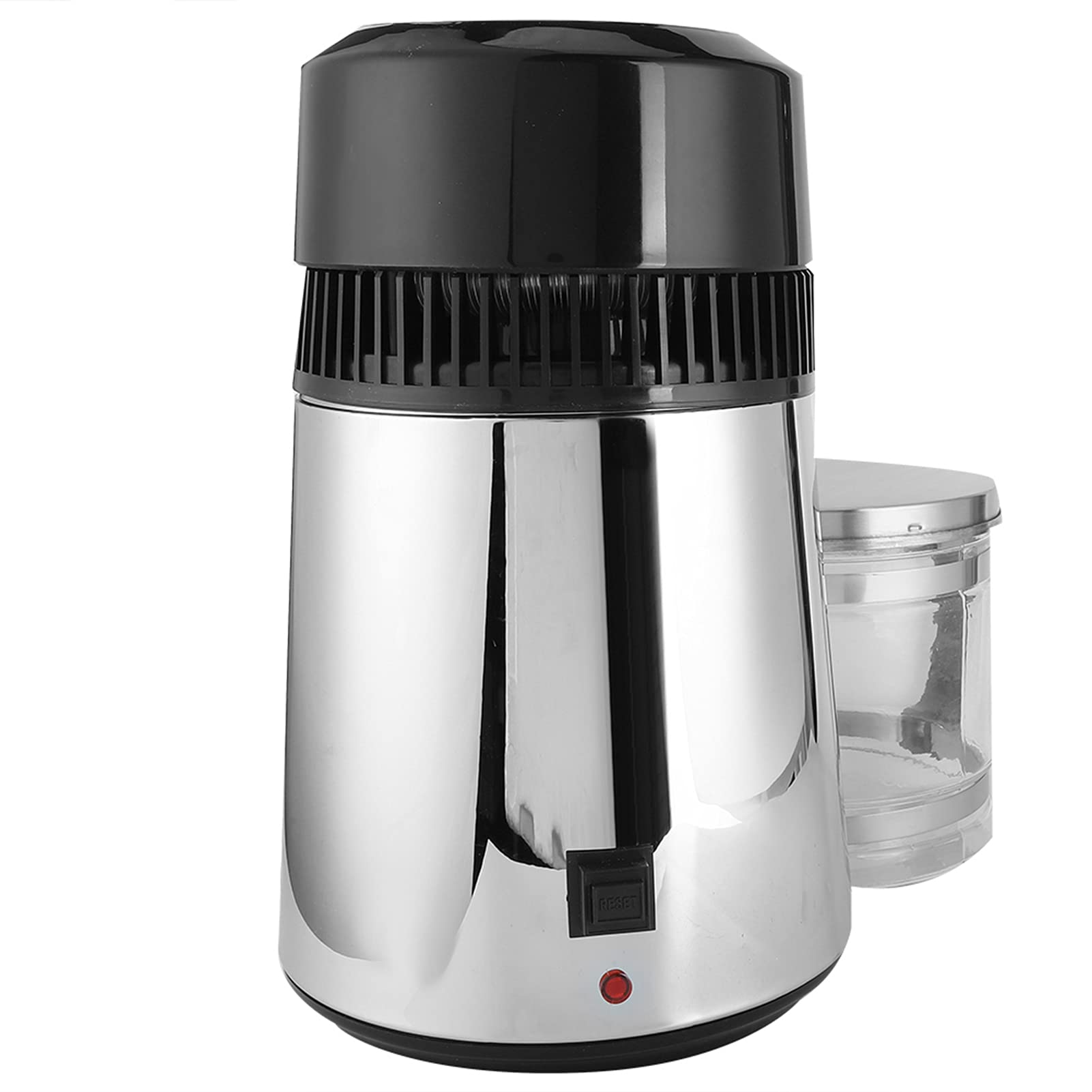 Fdit Distillateur D'eau en Acier Inoxydable 4L, Purification pour Comptoir Domestique avec Arrêt Automatique, pour Usage au Bureau (Prise UE 220V)