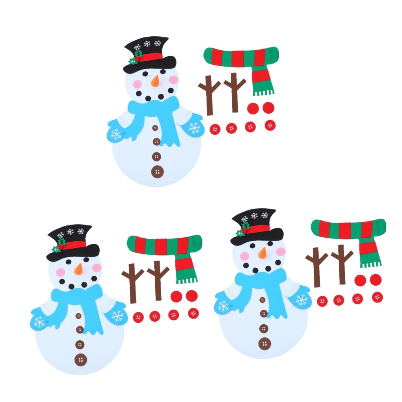 IMIKEYA 3 Sätze Ornament schneemann DIY Spiele kit weihnachtsschneemann bausatz selber Machen weihnachtsbasteln Weihnachts basteln Weihnachtsdekorationsset selber Machen Festivalbedarf