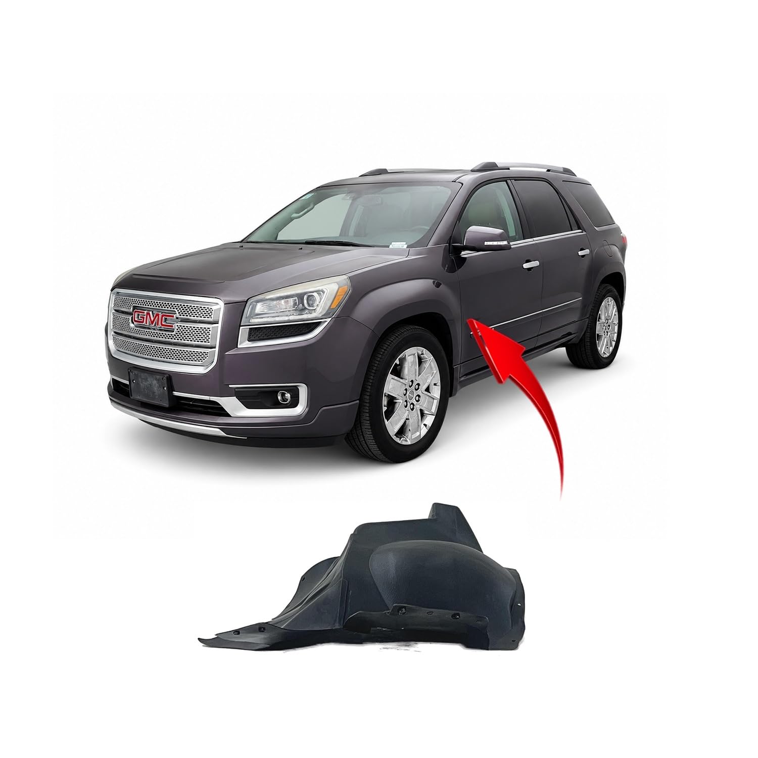 FitParts Compatible with GMC Acadia 2013–2017 Front Left Fender Liner