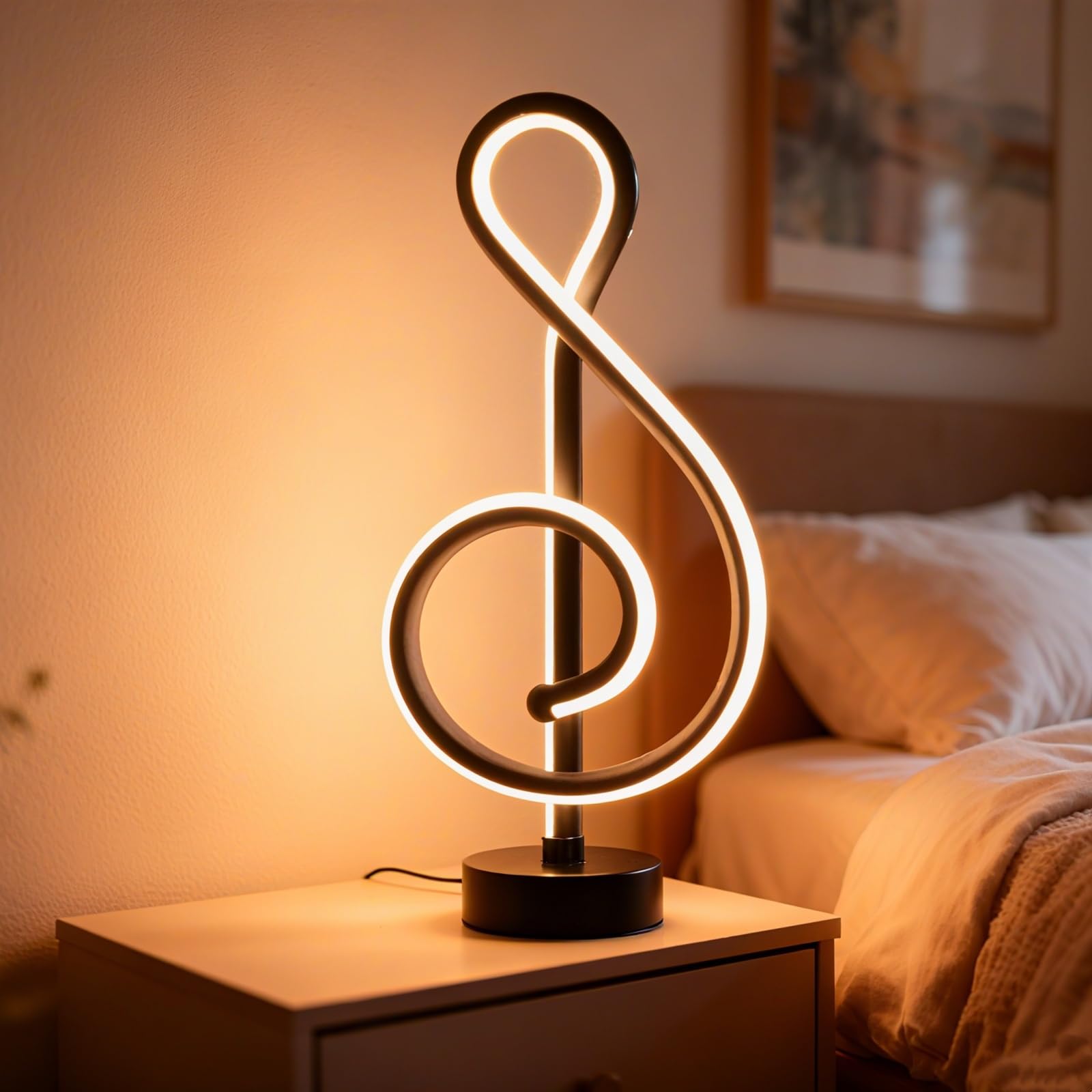 Modern Led Table Lamp Unique Nightstand Dimmable Spiral Desk Lamps with 3 Color Levels for Bedside Bedroom & Living Room Office Book Store Art Wall Decor