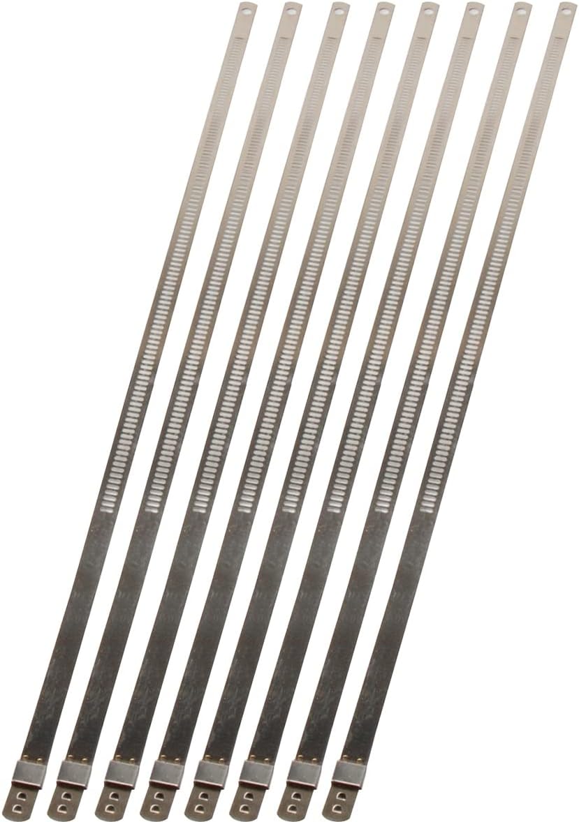 Design Engineering 010210 Stainless Steel Positive Locking Ties for High Heat Applications, 7mm x 20" (Pack of 10)