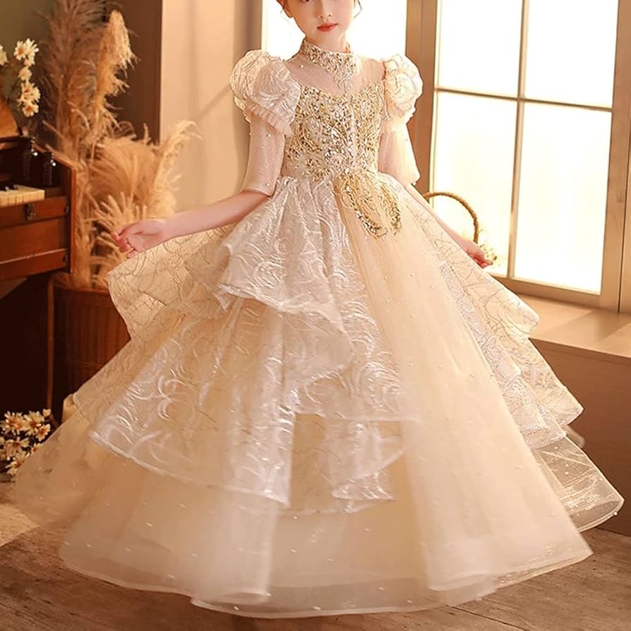 ウエディングドレス スパンコール プリンセス ロング 長袖 Amazon.co.jp: ZYZMH 女の子スパンコールロングドレス手作り刺繍