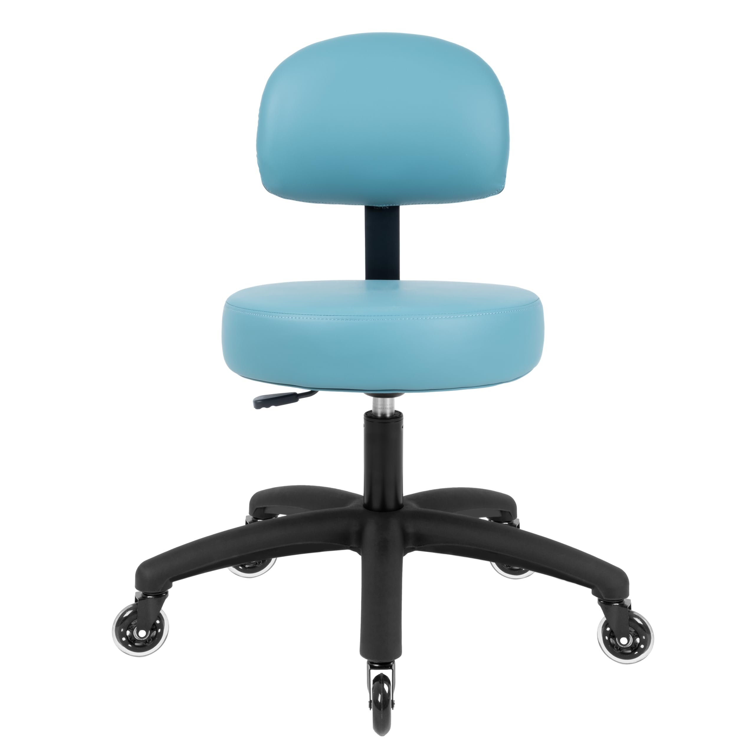Chair Master Round Vinyl Fabric Adjustable Chair for Exam Rooms, Labs, Doctor and Dentist Offices. Easy to Clean! 17"-22" Seat Height NO FOOTRING (