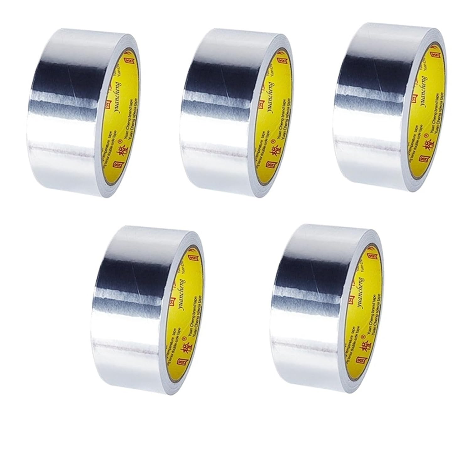1roll High Temperature Aluminum foil Tape, Waterproof and Oil-Proof, Flame-Retardant and Sun-Proof(5rolls-width-38mm)