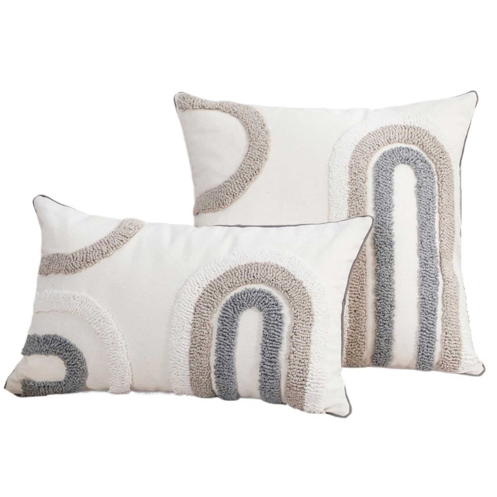 Housses de coussin en U gris pour créer une ambiance cocooning au salon