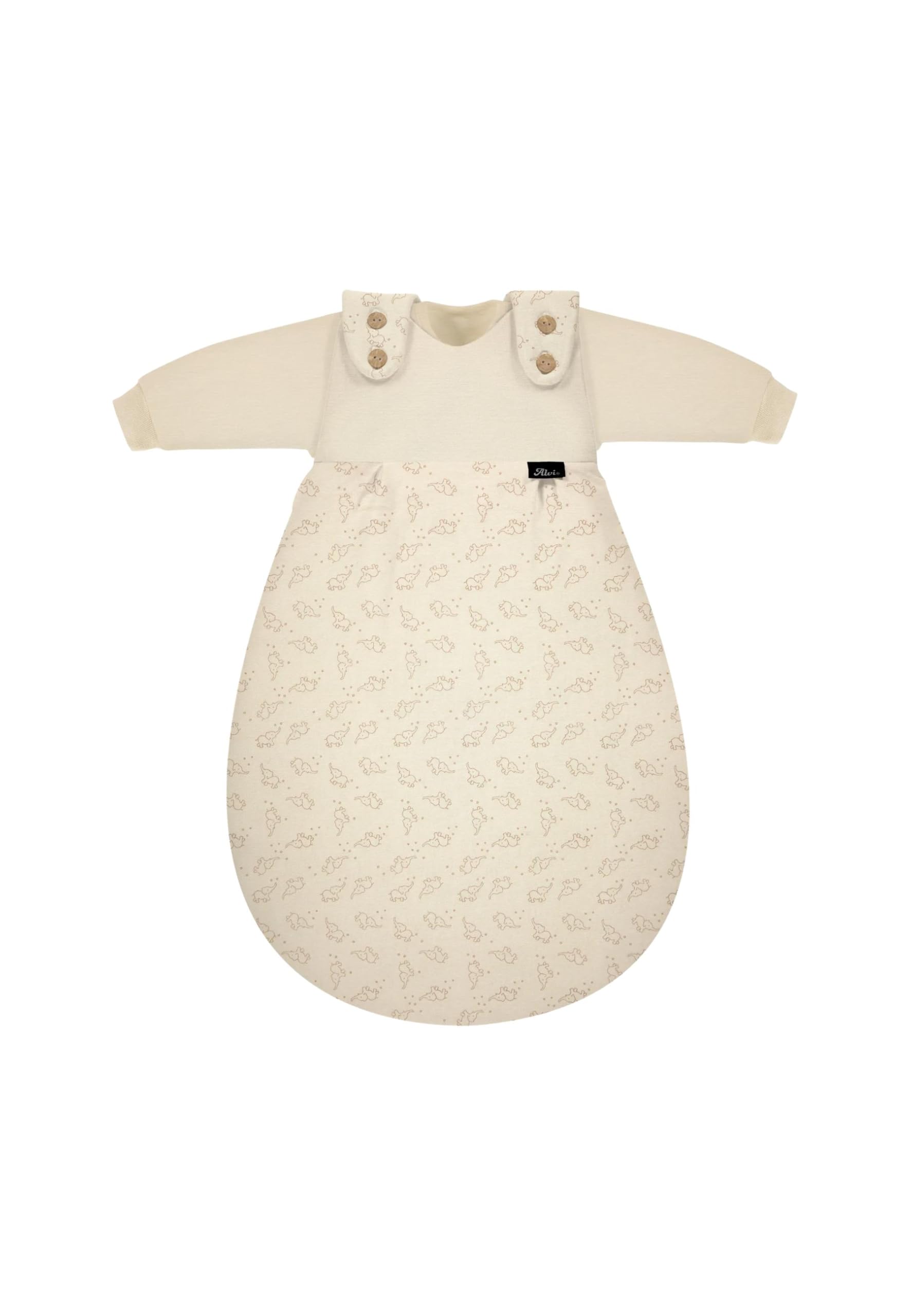 Alvi Baby-Mäxchen 3-teilig Bio-Baumwolle Baby Schlafsack Set, 2.5 TOG, Sommer- und Winterschlafsack, mitwachsendes Schlafsystem aus Baumwolle Starfant - Beige