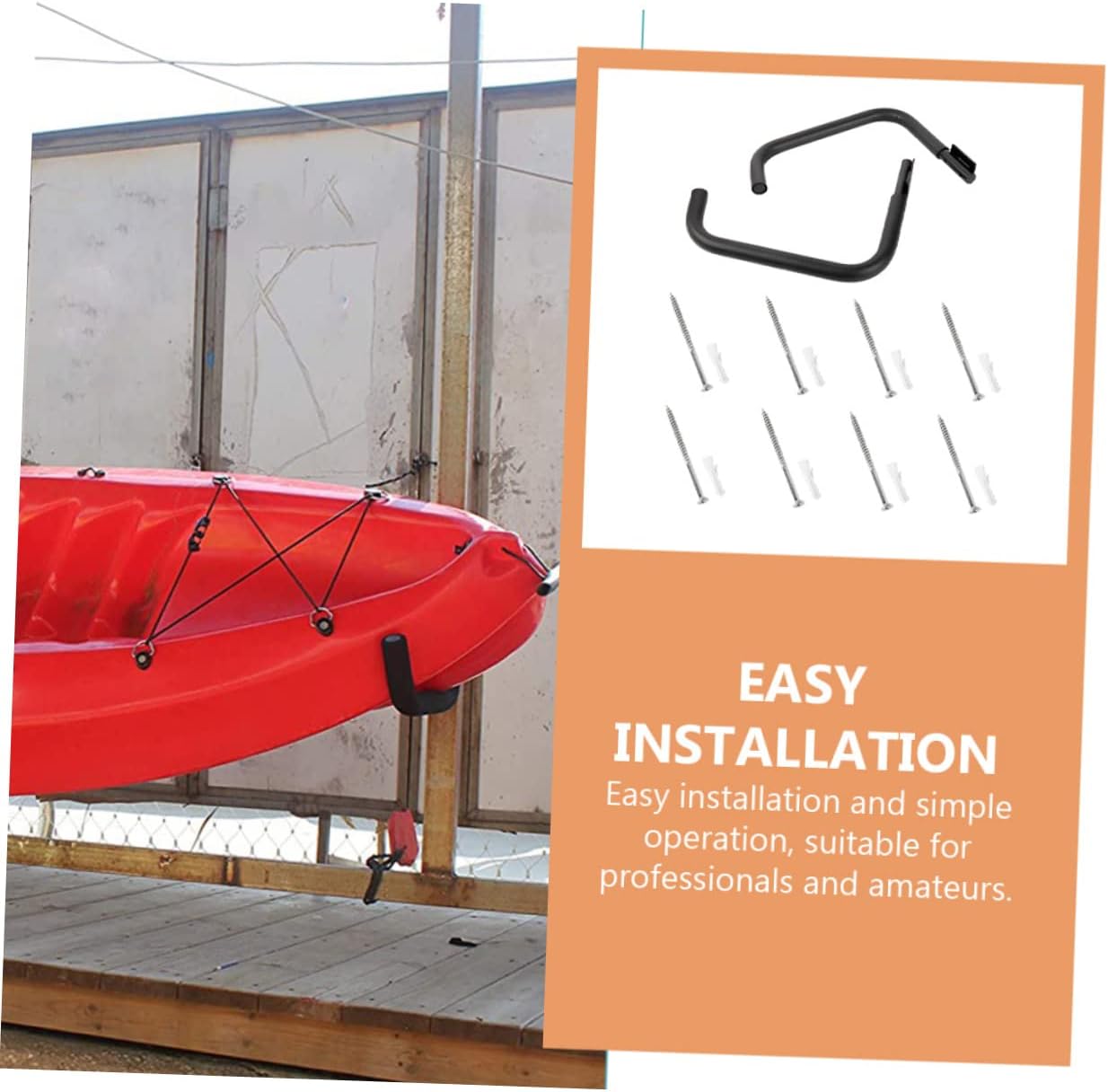 SUPVOX Indoor Kayak Storage Hook Hangers Wall-Mounted Sup Paddle Holder Boat Hook Aluminum Alloy