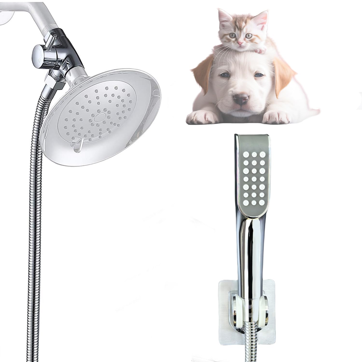 Dog shower sparyer attachment with new update shower head, Dog washing extra long hose - 98 inch, pet bathing supplies ?Extension for BathTub, Garden,Bathroom