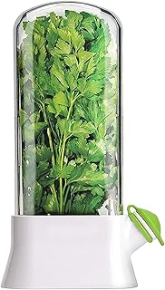 Keeper for Refrigerator,Herb Saver Pod Container,Plastic Saver Pod, Cilantro Storage Container for Mint Parsley Asparagus