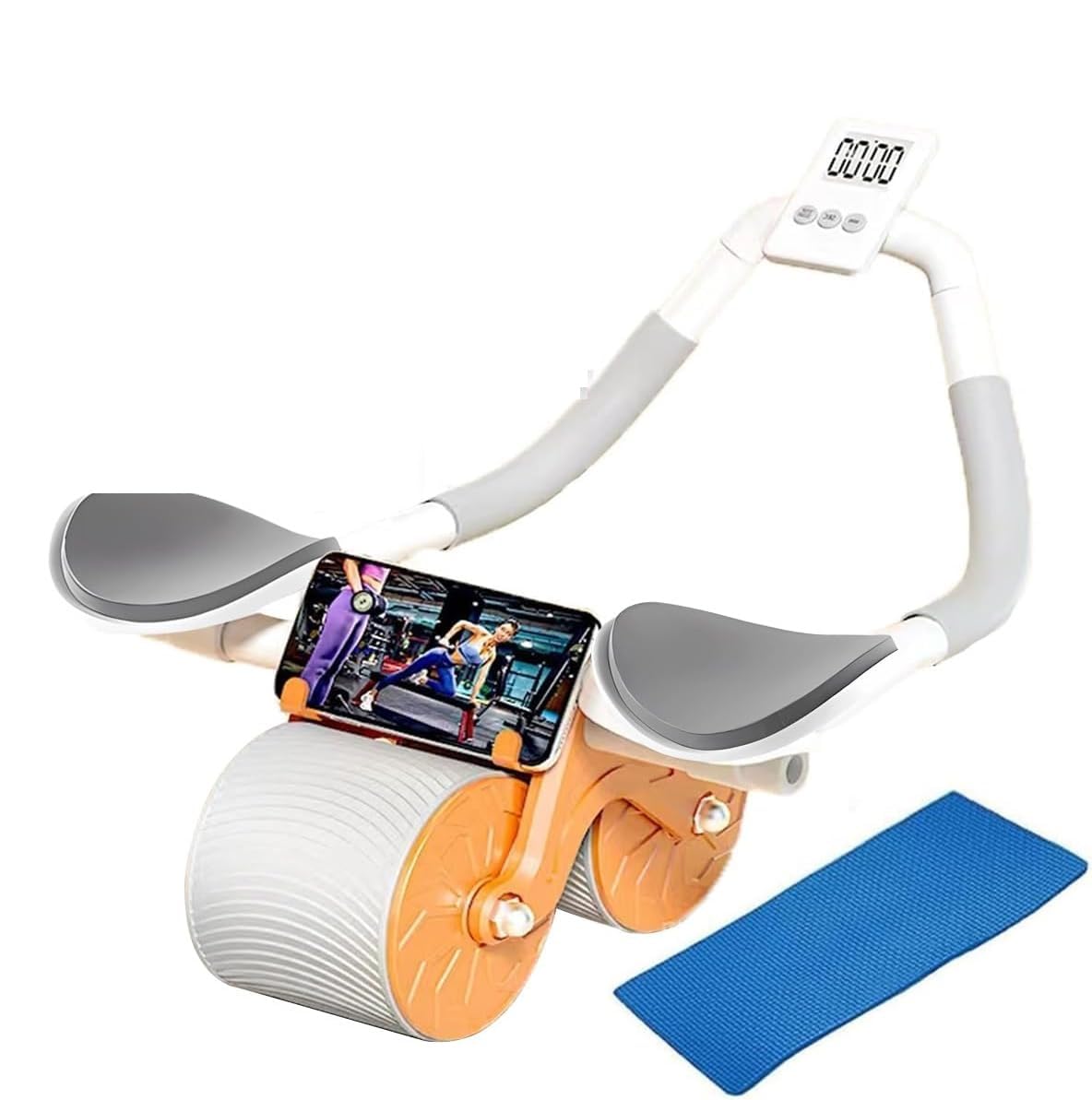 Riveira Ab Roller with Elbow Support, Automatic Rebound Abdominal Wheel with Elbow Support, Ab Roller for Core Workout, Ab Roller for Abs Workout with Timer, Exercise Roller Wheels for Core Training-image-34