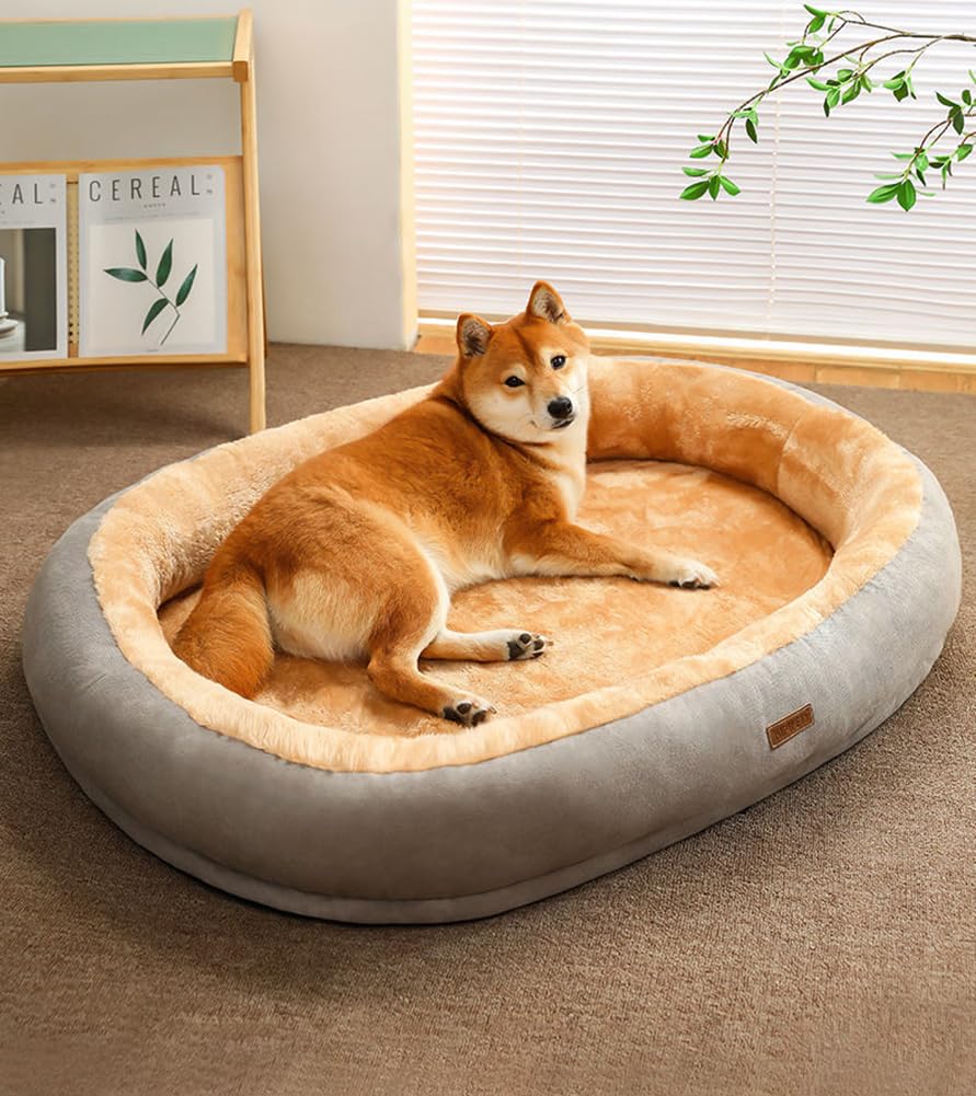 LINGXIYA Plüsch Hundematratze, Orthopädisches Hundebett, Memory Foam Hundebett, Donut Kuscheliges Hundekorb, Hundekörbchen Abnehmbar und Waschbar, für Fensterbank, Sofa, Boden, Auto, 75 * 55cm