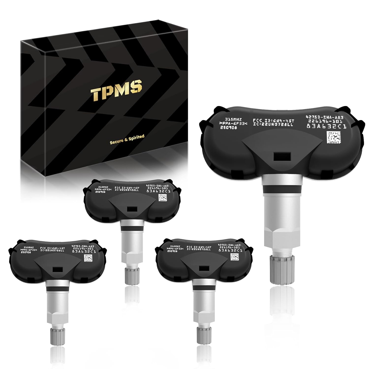 TPMS Honda 315MHz Pre-Programmed Tire Pressure Monitoring Sensor,FIT:➥Odyssey(2011-2020)|Civic(2005-2014)|Fit(2009-2014)|CR-Z(2010-2017)|Element(2009-2011)|Insight(09-22) (Set of 4)