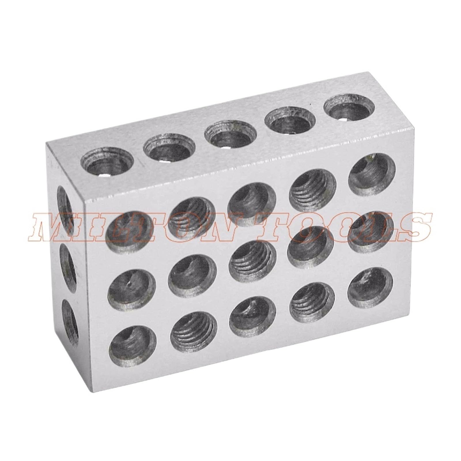2 blocchi in acciaio temprato da 1-2-3" 0,0001" Precisione abbinata Machinist 123 Strumento di fresatura 23 fori 25-50-75mm Blocco calibro per officina meccanica(1-2-3")