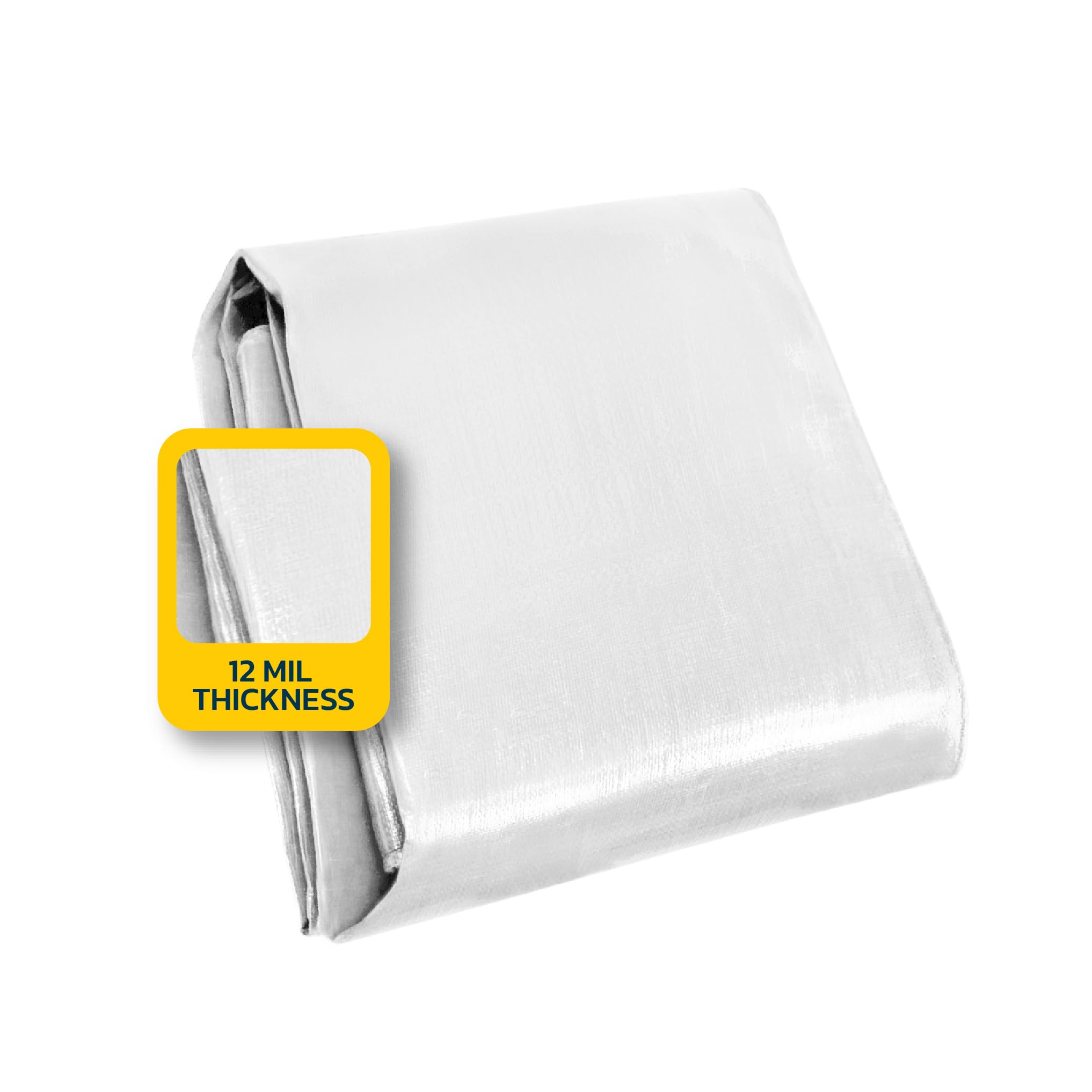 Seal Skin Covers Heavy Duty Waterproof Tarp 5x7 FT, 12 Mil 8 OZ 120 GSM Thick White Poly Tarp with Rustproof Grommets, Tear-Proof Cover with Reinforced Edges for Camping, Pool, Canopy Use