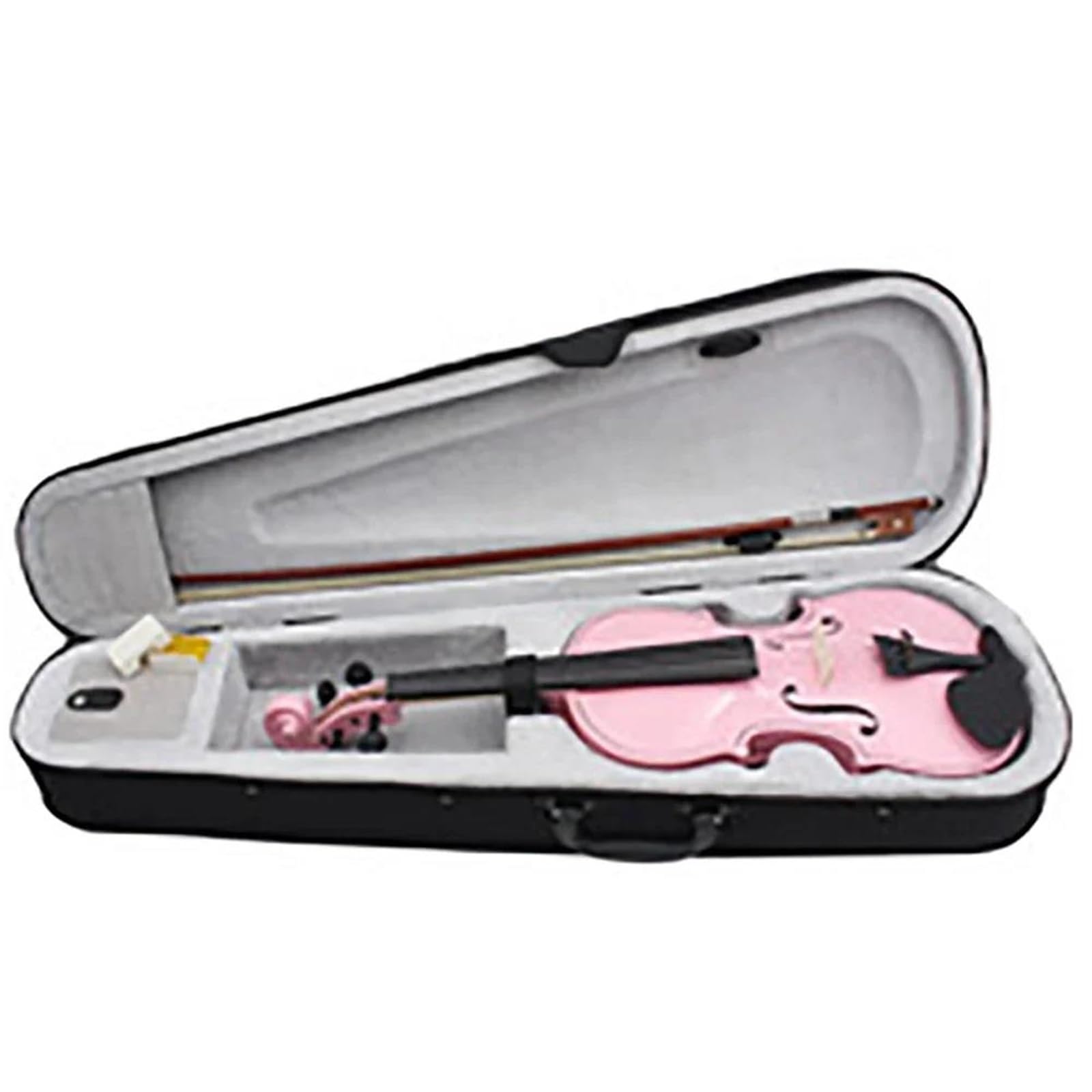 Violino 4/4 Acustico Nero In Legno Massello Con Custodia Arco Corde Accordatore E Spalla Accessori Per Principianti(Pink,Violin)