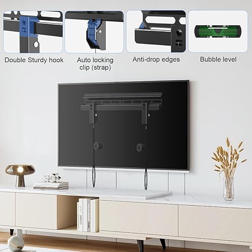 Miniatura 5 de Suptek Soporte de pared para TV sin pernos para la mayoría de televisores de 23 a 60 pulgadas de hasta 99 libras, soporte de TV de perfil bajo sin