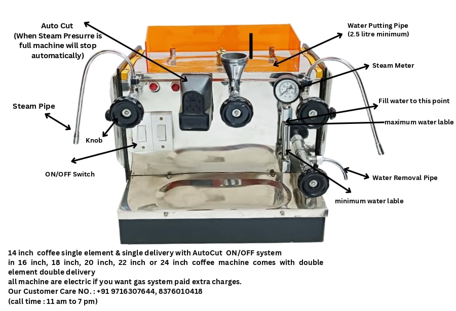 Image of KIING Coffee Machine Espresso18 inch with Autocut Capacity 5-6 Lite 200 Cups at a time for Restaurants, coffee Shops & Banquet Halls