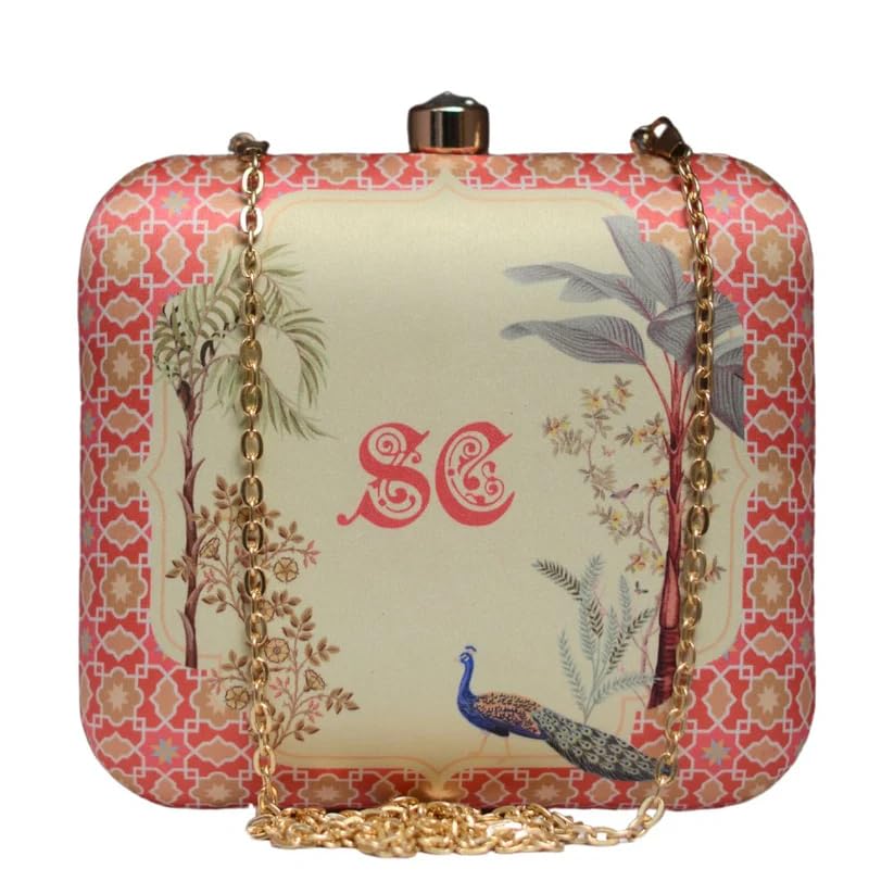 Personalised Name Initials Customised clutch Bag for Women with Detachable Strap | Gift For Women & Girls | Anniversery Gift-image-31