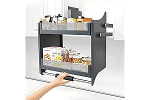 Pull Down Cabinet Shelf Organizer - Maximize Kitchen Space with Our 2-Tier Pull Down Shelf