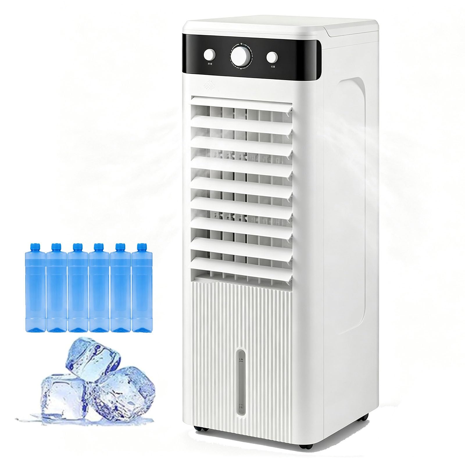 White Evaporative Air Cooler 1.3 Gal Water Tank, 3 Adjustable Speeds, Quiet 35 DB, Portable Swamp Cooler for Bedroom Office Garage