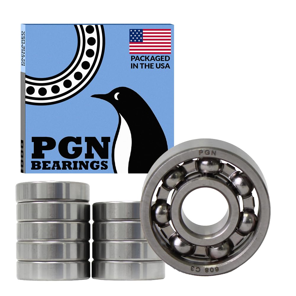 10 (Ten) Fidget Spinner Bearing, 608 Open, Chrome Steel Bearing Balls, 8x22x7, Ball Center Replacement Part Kit