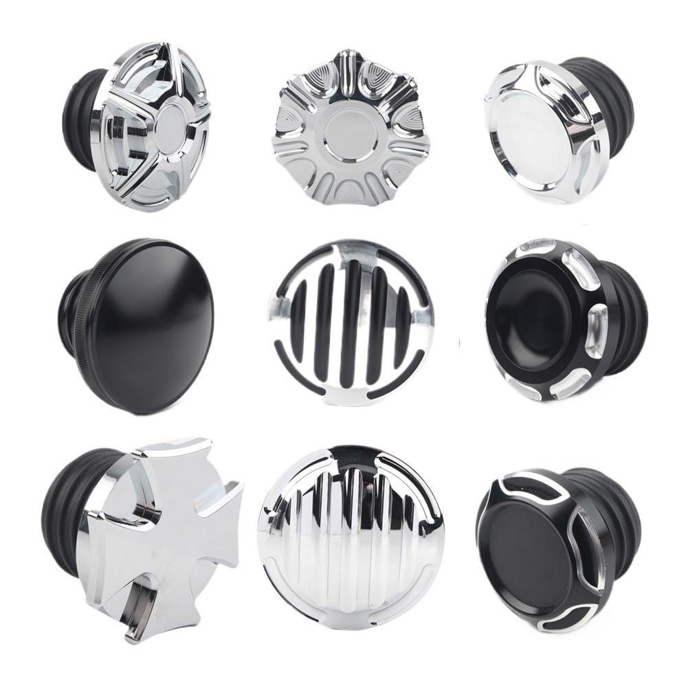 オートバイ燃料タンクガスキャップCNCオイルキャップカバーブラック