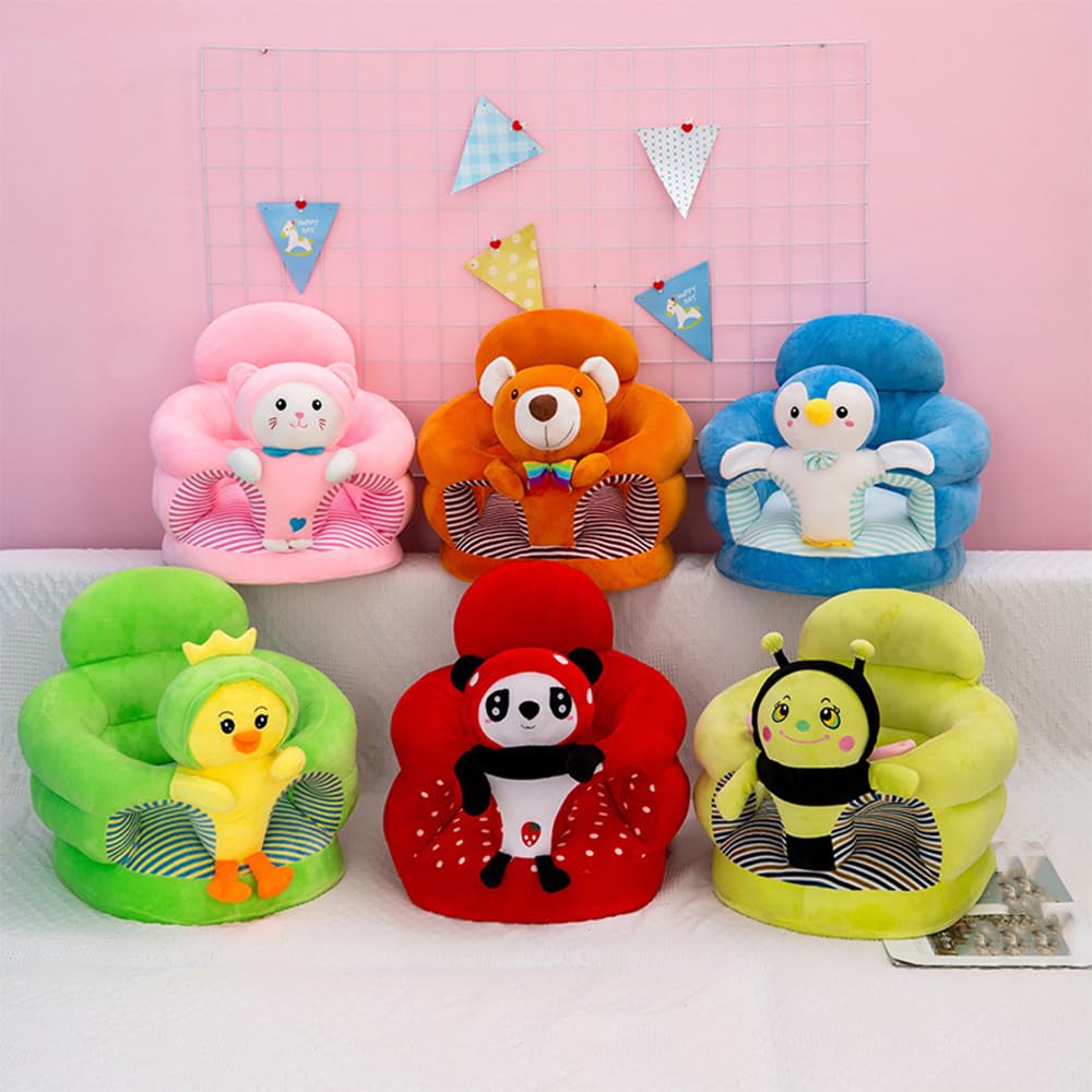 Baby Seat Sit up Chair Cartoon Animals Plush Sofa Chair Toddler Baby Learn to Sit up Sofa Play Durable Thickened Cartoon Design Sofa Seat for Newborns (7)