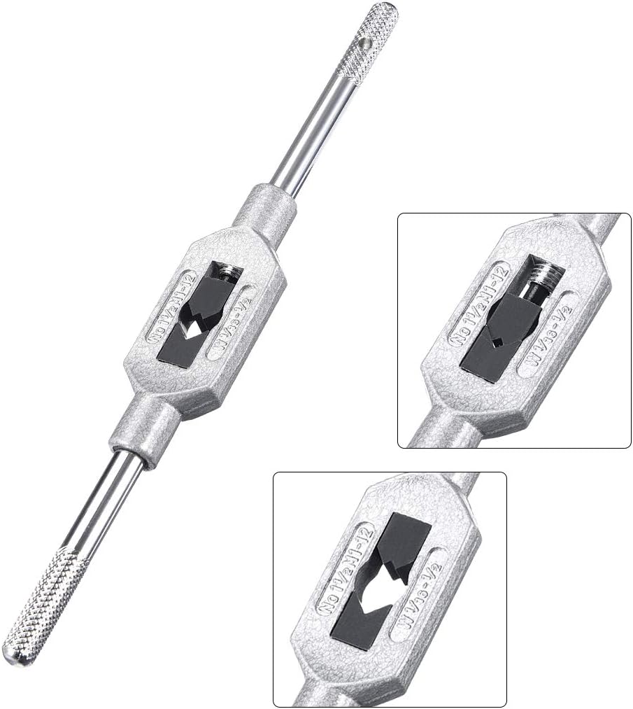 Generic Adjustable Tap Wrench Handle, M1-M12 (Mertic) / 1/16"-1/2" (UNC/UNF) Taps, Chrome Plated