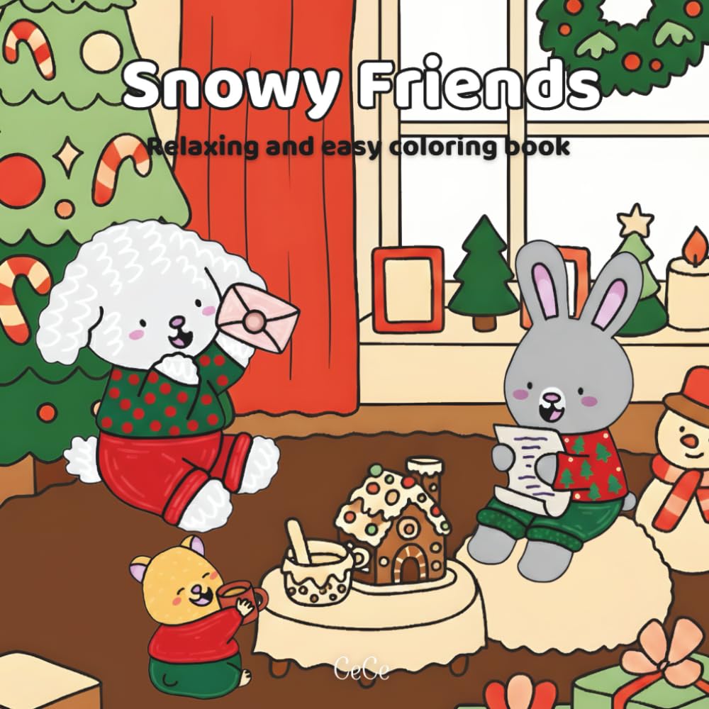 Snowy Friends: Cozy and easy coloring book