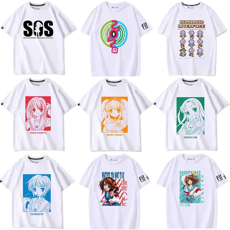 Amazon.co.jp: Tシャツ 涼宮ハルヒの憂鬱 半袖 団長 涼宮ハルヒ 長門