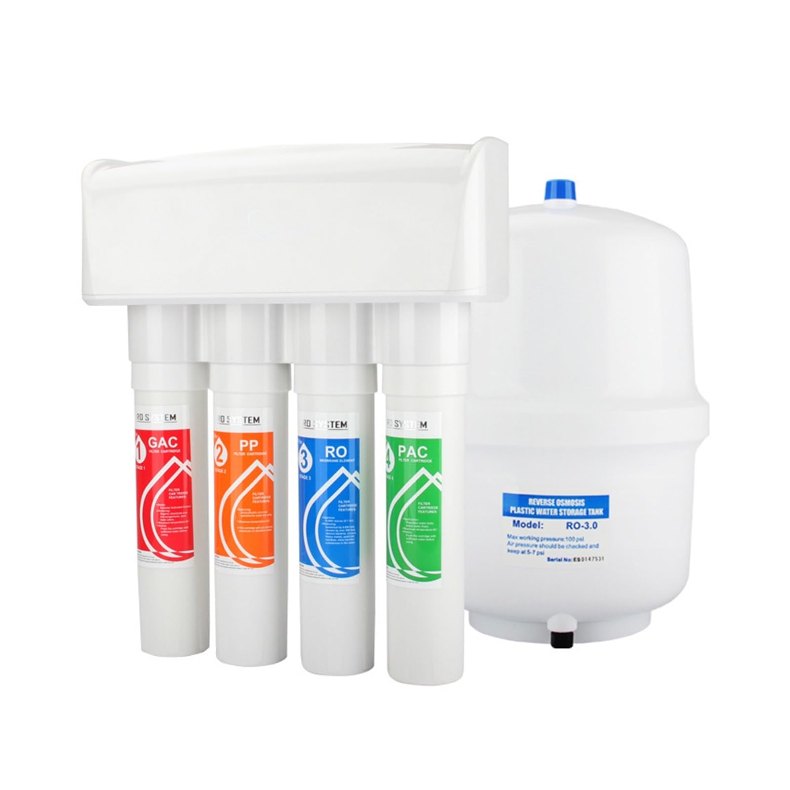 MKHJKIOII Reverse Osmosis System Kit Water Filter PP GAC RO Reverse Osmosis Replacement, Purifier Drinking Treatment Water Filter System(Water filter)