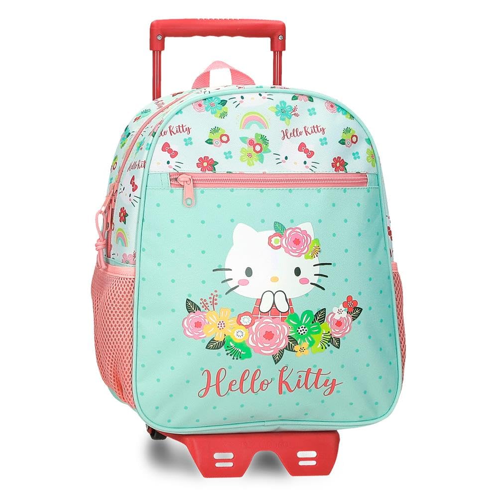 Sac à dos d'école fleuri Hello Kitty bleu en polyester plusieurs tailles - 8