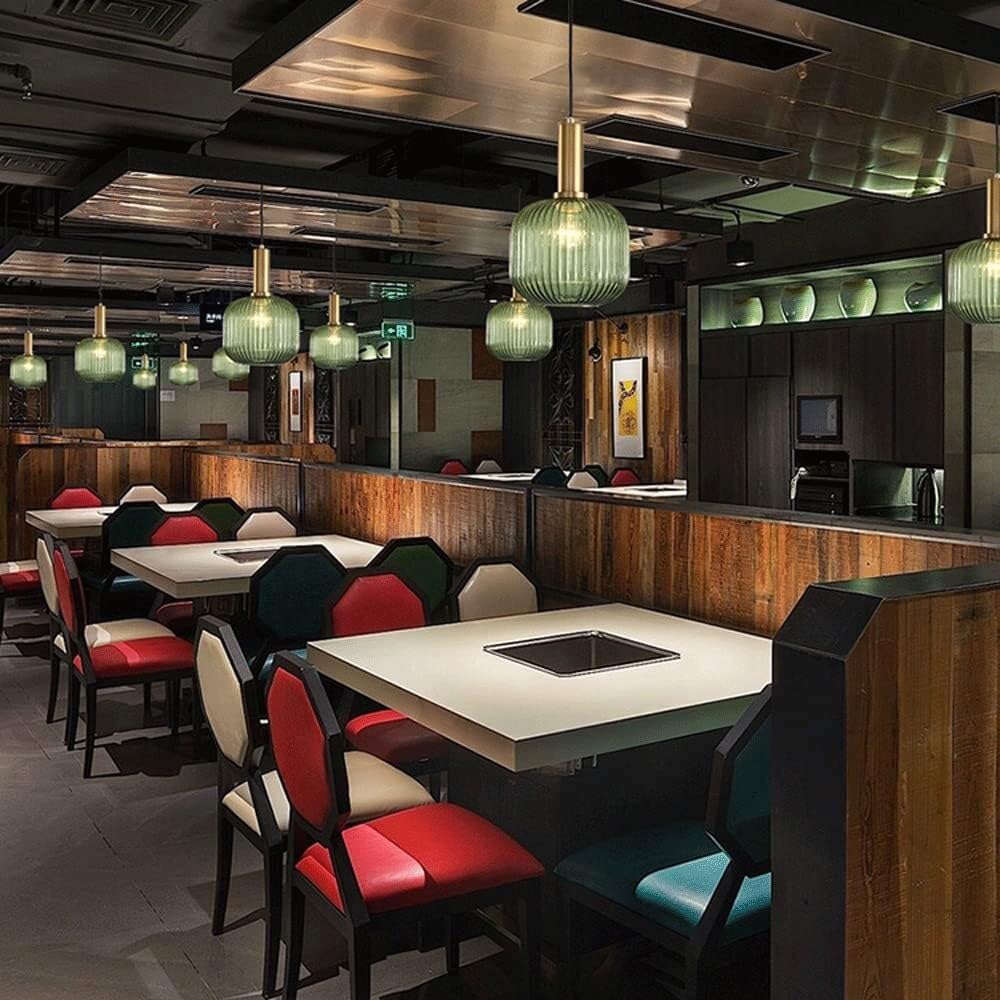Gwint E27, jedna głowa | Wiszące żelazo i szkło w stylu nordyckim, regulowana wysokość, idealna do dekoracji kawiarni i restauracji (kolor światła)