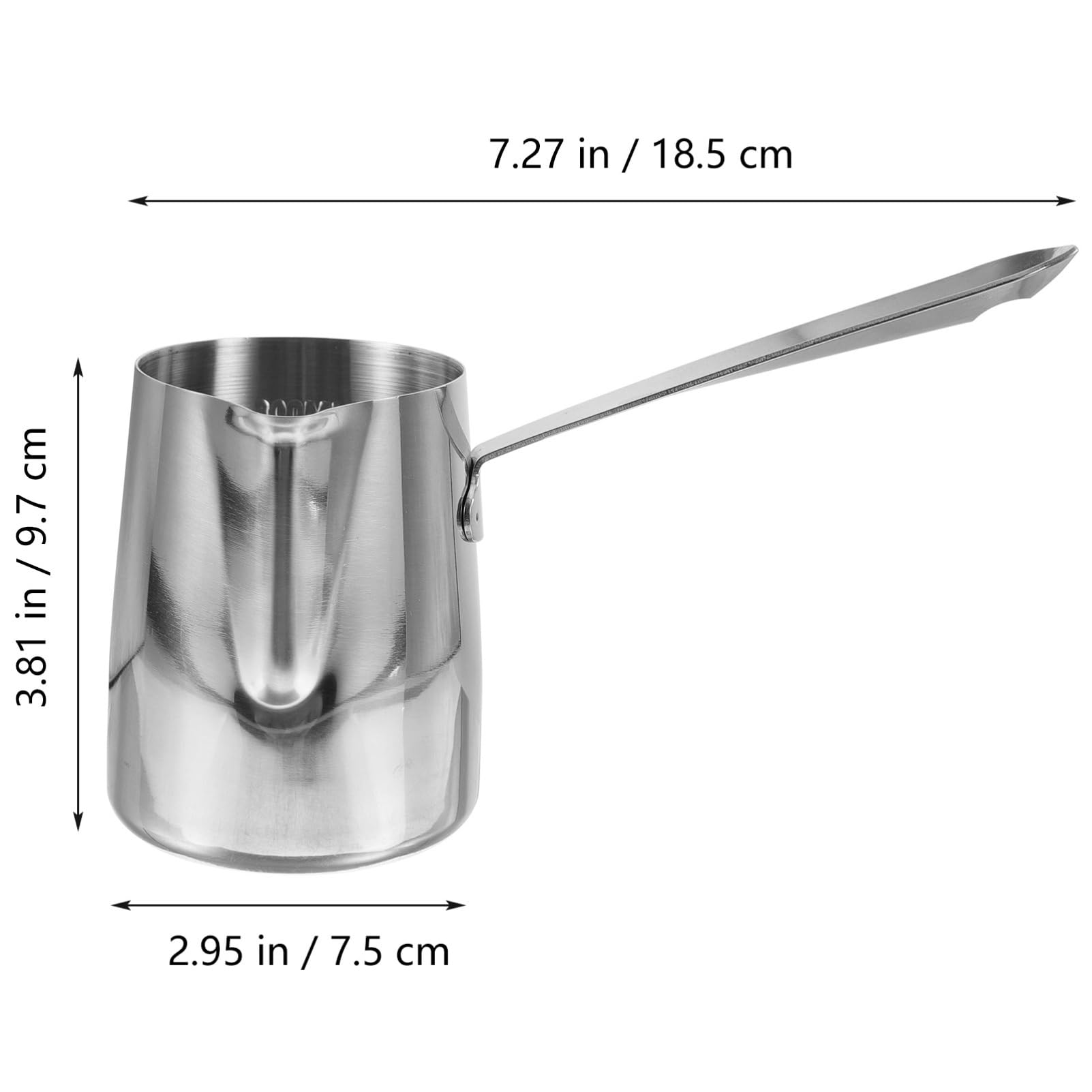 SOLUSTRE Ergonomic Stainless Steel Milk Frothing Pitcher with Scale Multi Use Coffee Jug for Convenient Steaming and Frothing Capacity for Home Restaurant Use