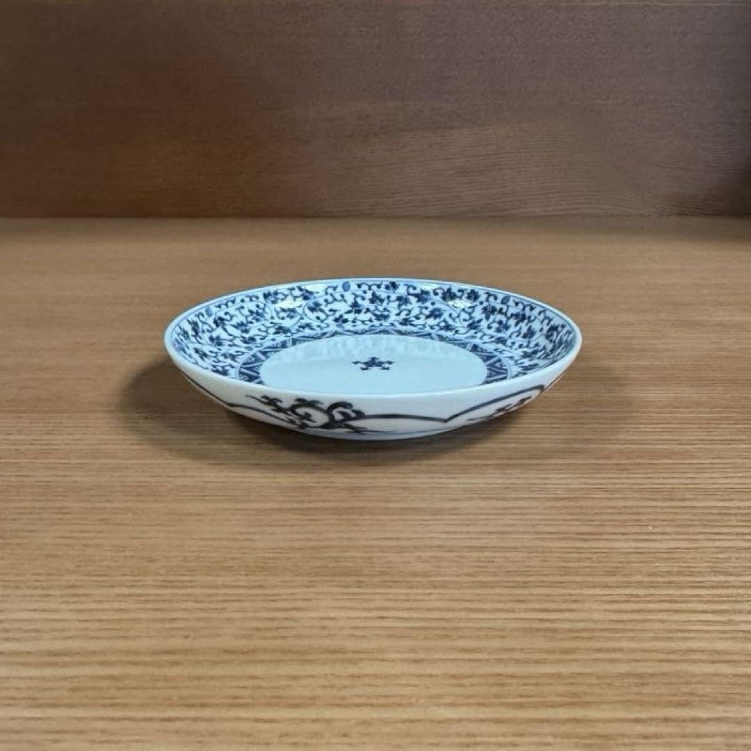 Arita Pottery Lisou Kiln Dyed Flower Arabesque Pattern, 5 Inch Plate