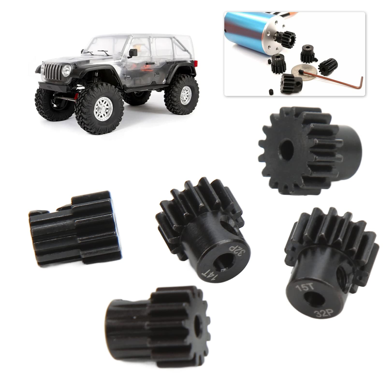 Vente 5PCS M1 5mm 11T 12T 13T 14T 15T Pignon de moteur d'engrenage pour Rc Car 1/8 brossé - Banggood ançais Mobile