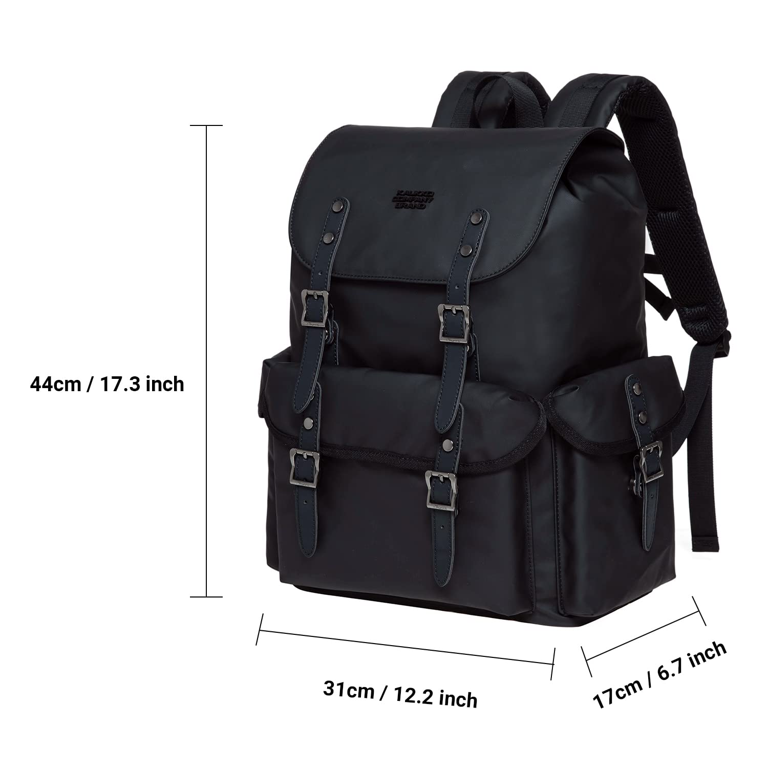 KAUKKO Vintage Casual polyster and Leather Rucksack Backpack