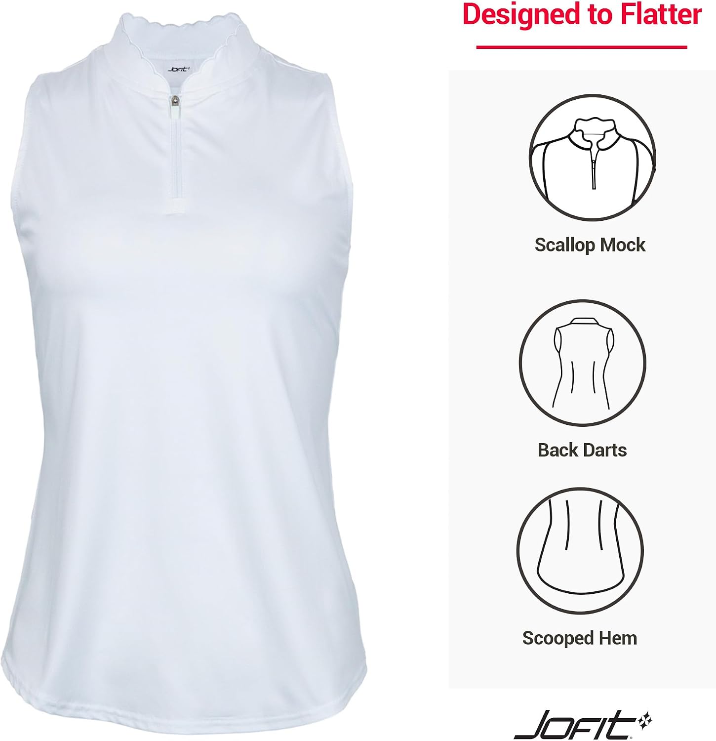 Jofit Apparel Women's Athletic Clothing Chelsea Racerback Top for Golf, Workout, Casual Wear - Semi-Fitted