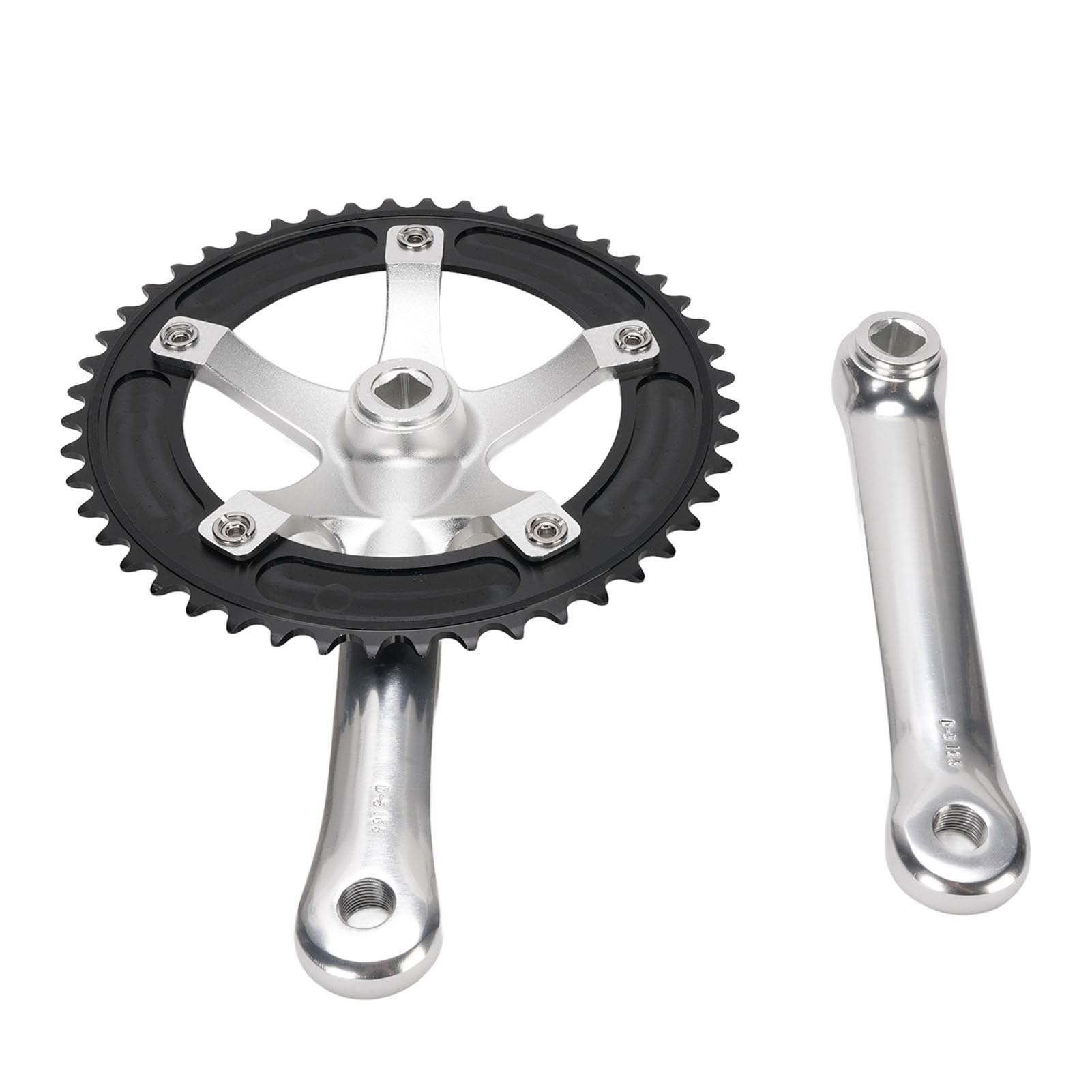 Yinhing Korba Rowerowa ze Stopu Aluminium 48T Jednobiegowa Korba Zestaw Ramion Korby do Rowerów z Ostrym Przełożeniem Srebrny i