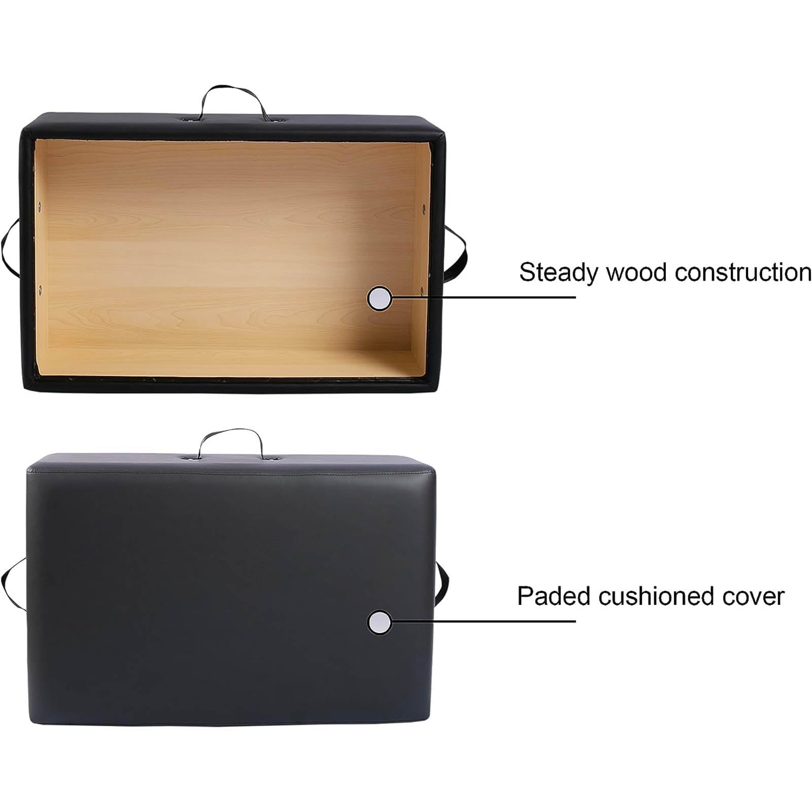 UYSELA Caja de Asiento Reformador de Pilates, Accesorio Reformador de Pilates para Ejercicios, Accesorio Reformador para Ejercicios Que Avanzan el Rango de Movimiento,Black