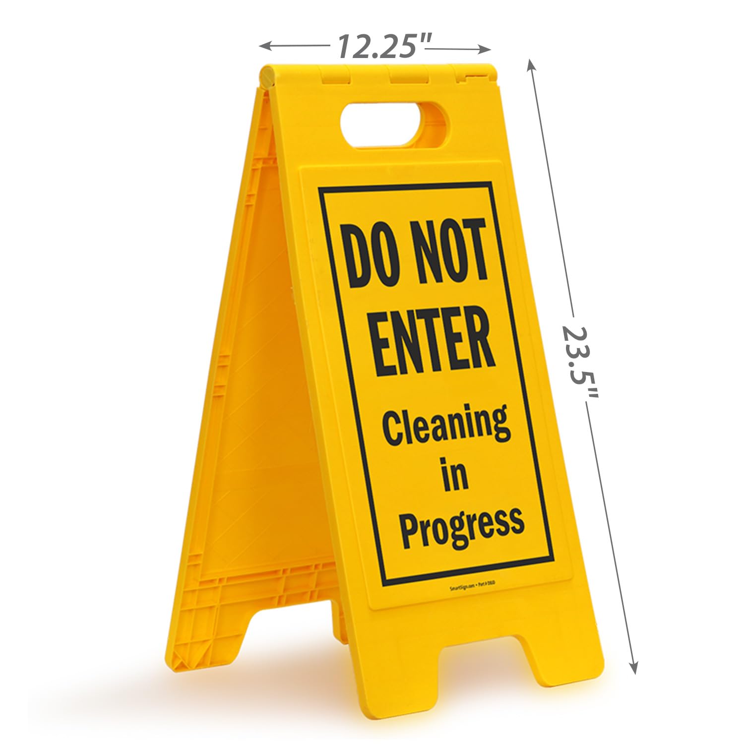 SmartSign Señal de suelo plegable de 2 caras con texto en inglés "Do Not Enter - Cleaning In Progress" (25 x 12 pulgadas), plástico de polipropileno impreso digitalmente, negro y amarillo