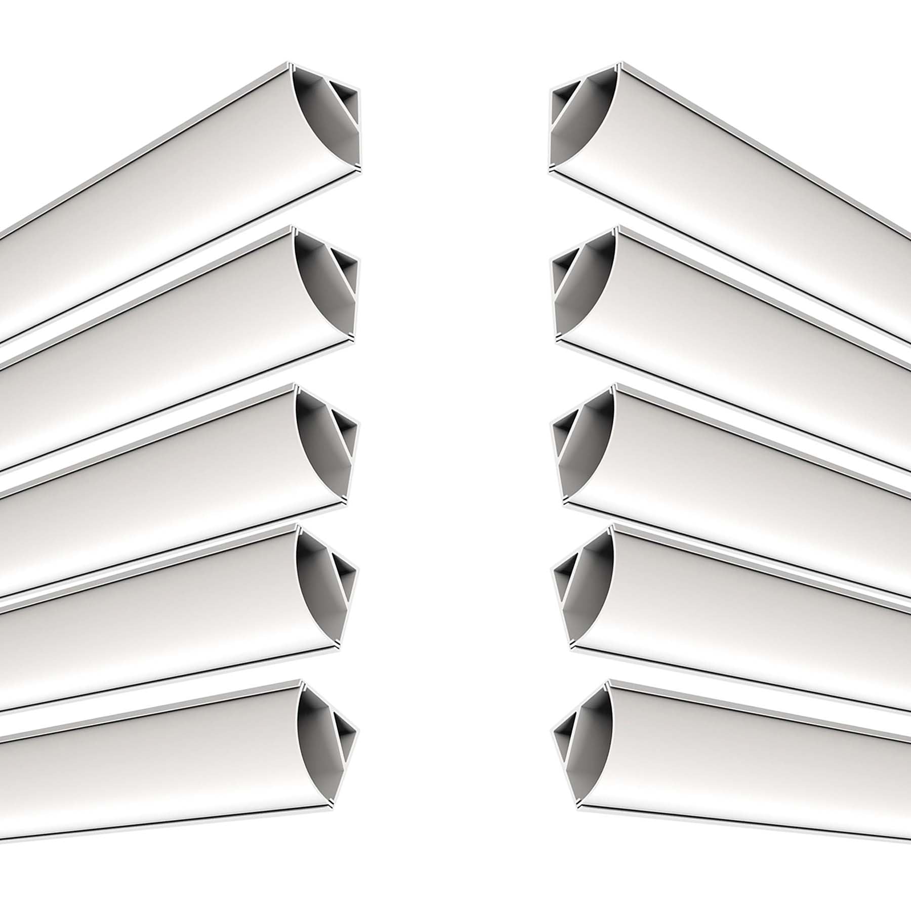 G.W.S® Corner LED Profile, 10-Pack Aluminium Channel for LED Strip Light, 1 Metre 15.7mmx15.7mm (008-M1616)