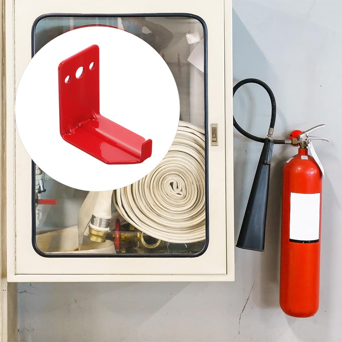 SHINEOFI 2 Juegos Soporte de Montaje Extintor de Incendios con Accesorios Soporte de Pared Extintores de Instalación Oficinas y Fábricas