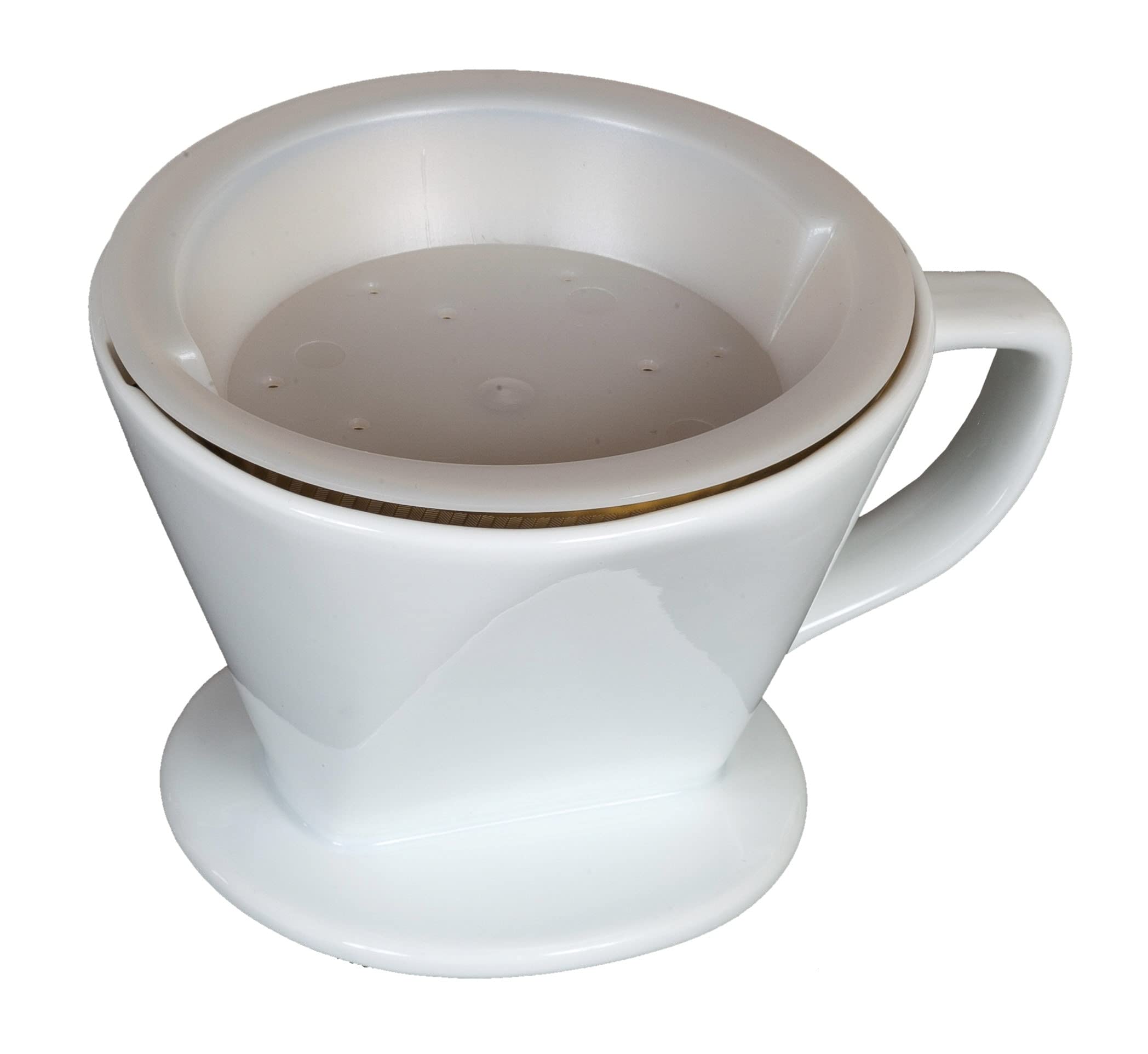 Zestaw porcelanowych filtrów do kawy i SeleXions złoty filtr GF4M i rozdzielacz wody WFTPlus