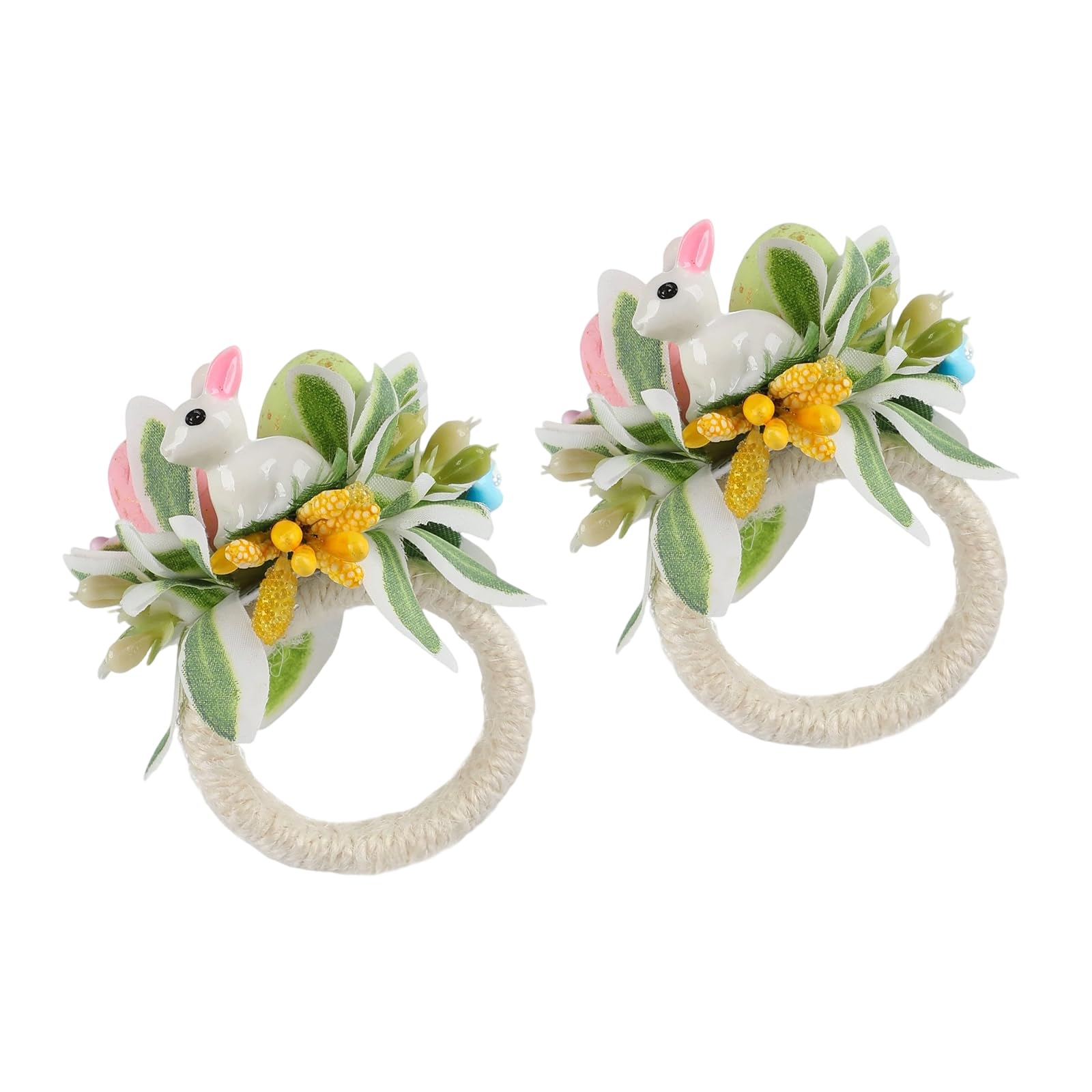HZBB 2Pcs Resin Napkin Rings Unique Easters Rabbits Napkin Rings Resin Table Decors for Festival Dining and Home Gatherings Themed Party Decors