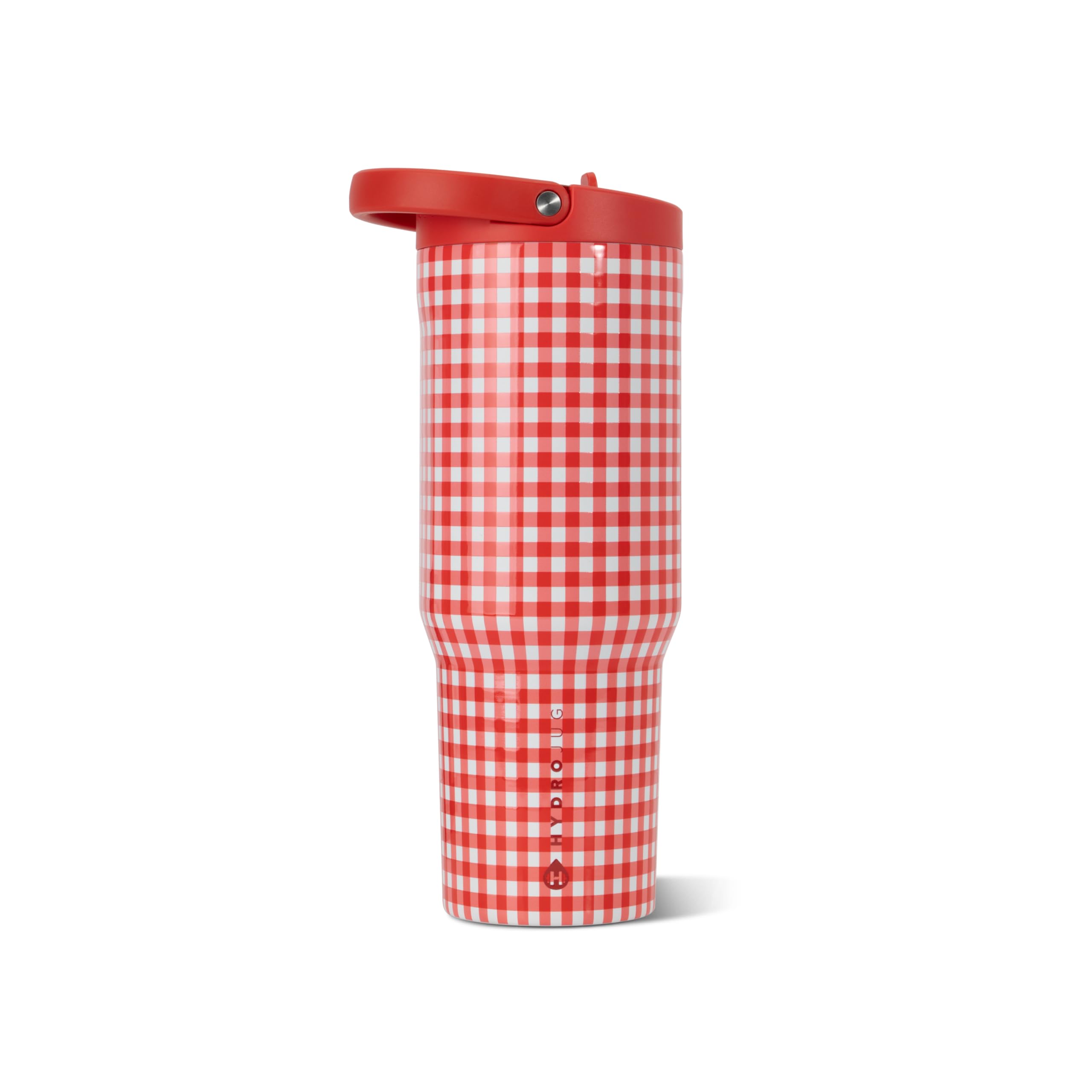 HydroJug Sport 40 oz Insulated Stainless Steel Water Bottle, Summer Picnic | Triple wall insulated, circular flip straw, leak-resistant, swivel handle, removable rubber boot, BPA-free, dishwasher safe