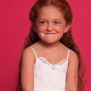 Little Girl Locket Sterling Silver Pink CZ Heart Locket Necklace