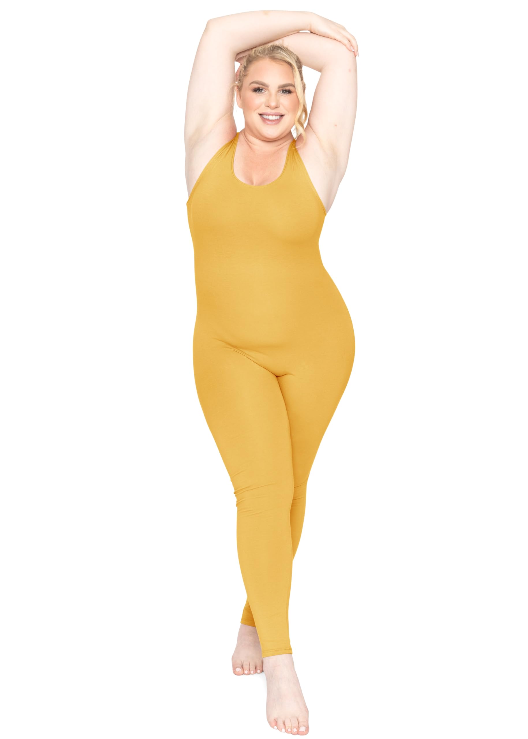 STRETCH IS COMFORT Womens Plus Size Tank Unitard Athletic Rompers For Women