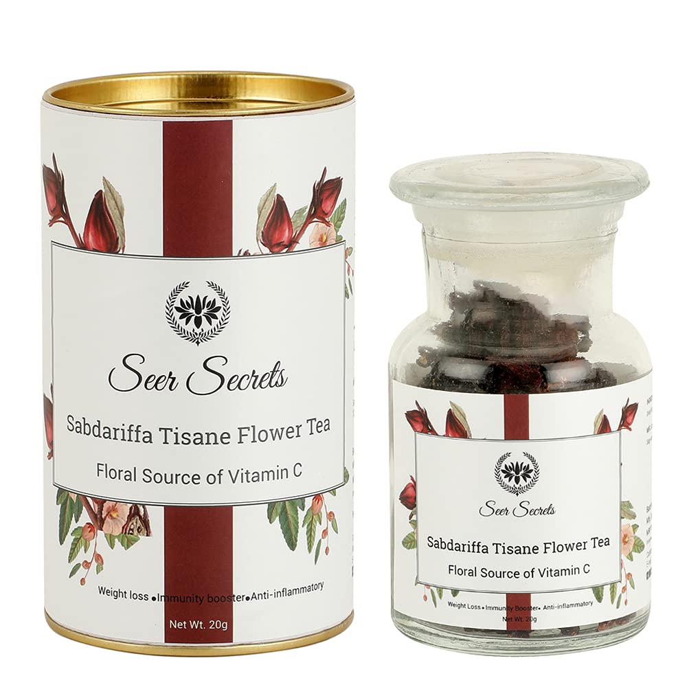 Seer Secrets Sabdariffa Tisane Flower Herbal Darjeeling Tea for a healthy lifestyle | Natural | Caffeine Free | Herbal Tea | Hot and Iced Tea | - 20gm (B0751DF83P) Amazon Price History, Amazon Price Tracker